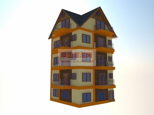 欧式建筑宾馆SU模型