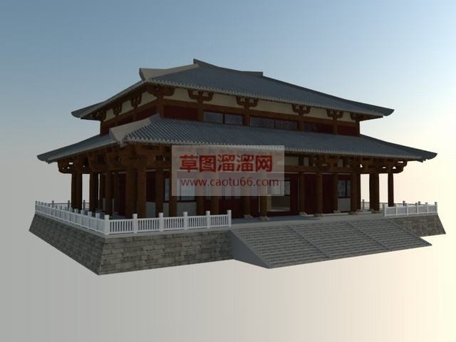 斗拱古建筑秦SU模型