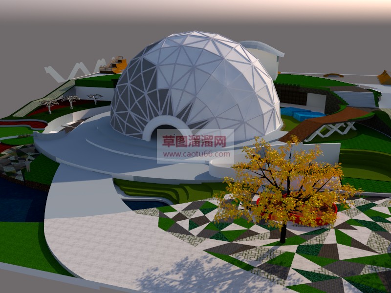异形建筑阳光SU模型