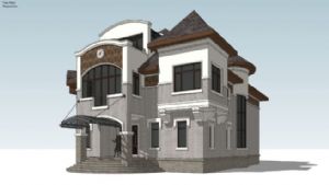 欧式教堂建筑SU模型