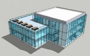 学校食堂玻璃SU模型