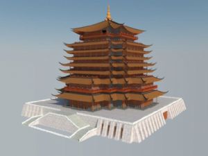 古建筑塔楼SU模型
