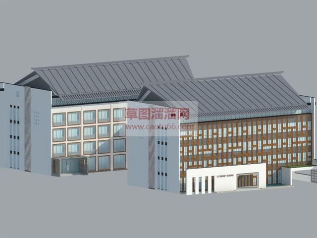 中式大楼建筑SU模型