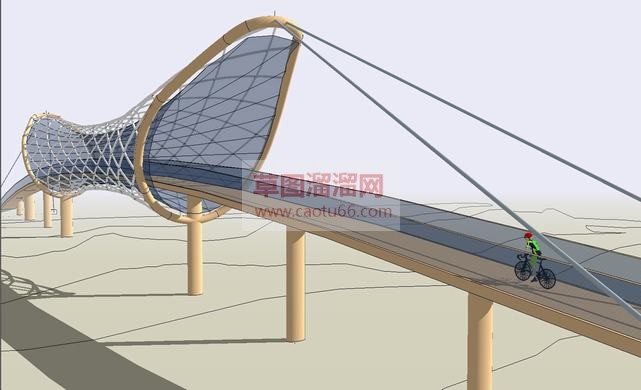 自行车大桥免SU模型