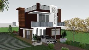 现代别墅建筑SU模型 免费sketchup模型下载