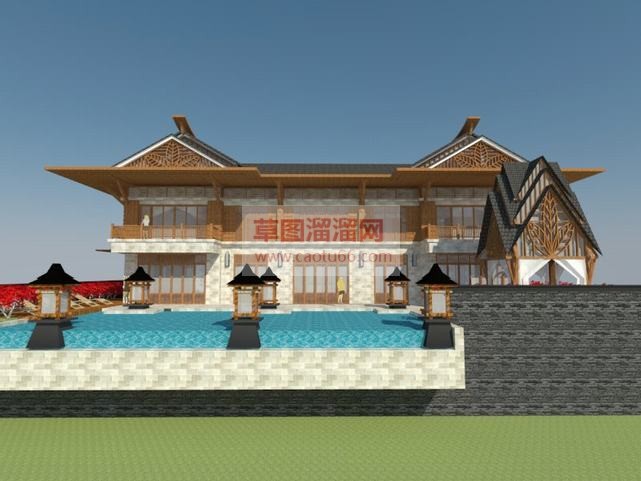 东南亚风格民SU模型