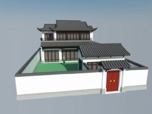 中式合院建筑SU模型