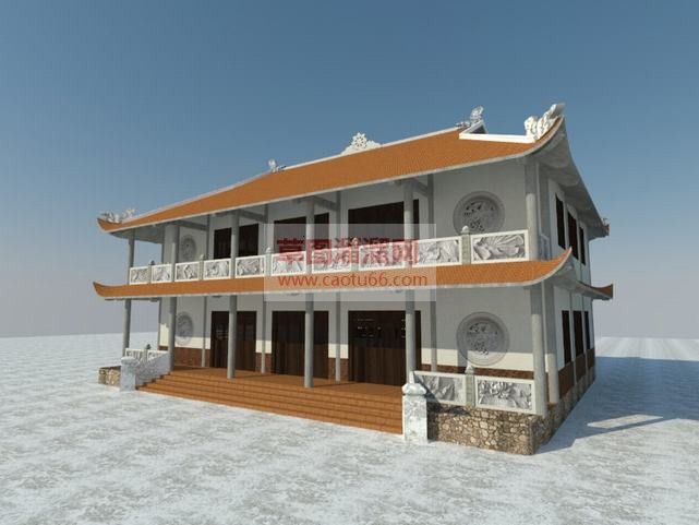 东南亚佛堂建SU模型