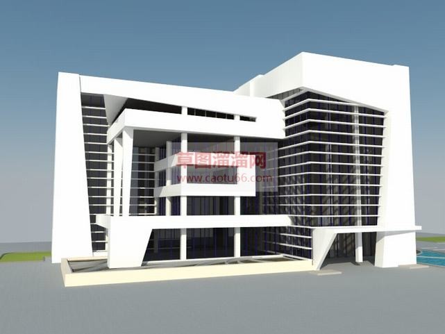 现代办公楼建SU模型