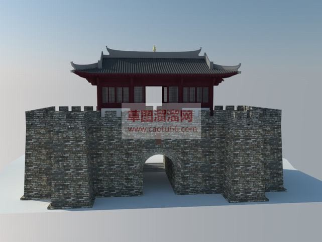 古建城门城楼SU模型