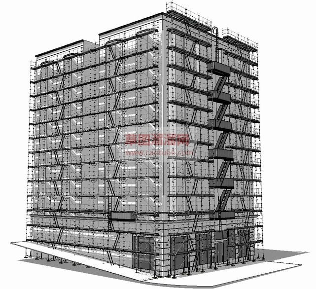 脚手架建筑楼SU模型
