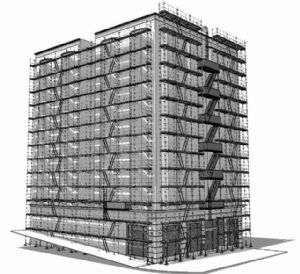 脚手架建筑楼SU模型
