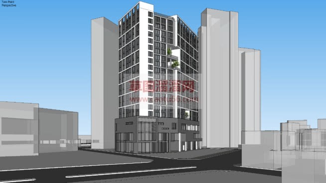 商业写字楼建SU模型