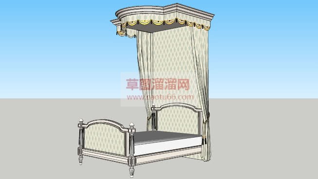 欧式床铺帐床SU模型