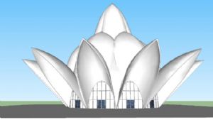 莲花博物馆建SU模型