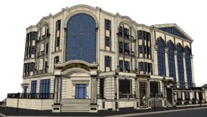 欧式转角建筑SU模型