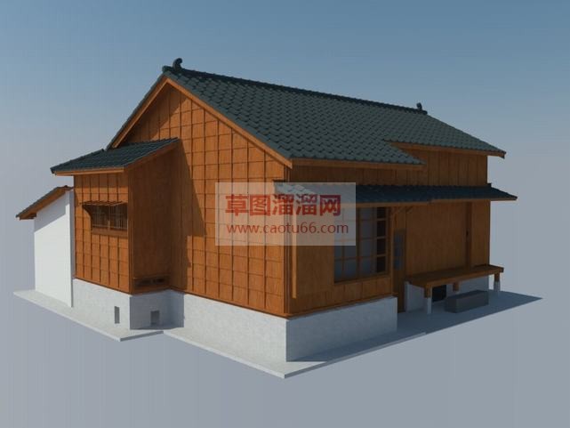 日式民房木房SU模型
