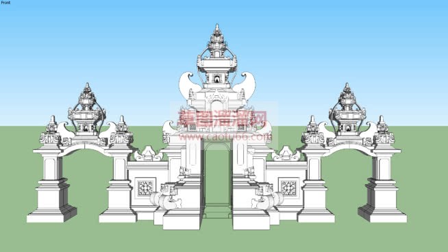 巴厘岛海神庙SU模型