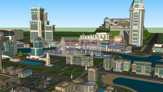 画城市建筑SU模型