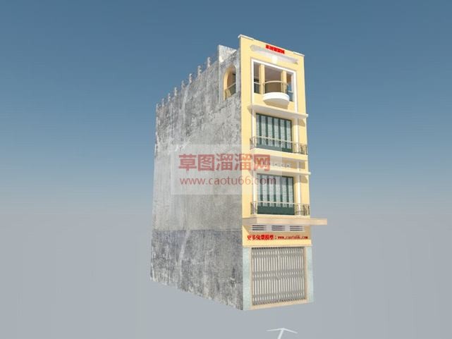 四层独栋民房SU模型