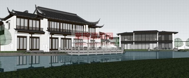 中式园林古建SU模型