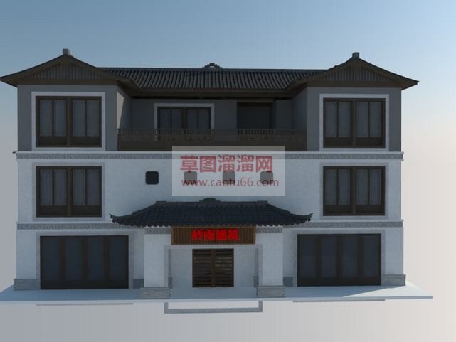 画中式岭南风SU模型