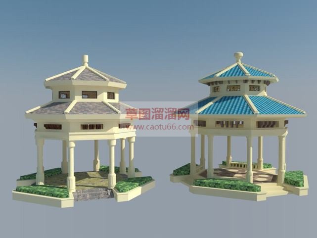 欧式亭子建筑SU模型
