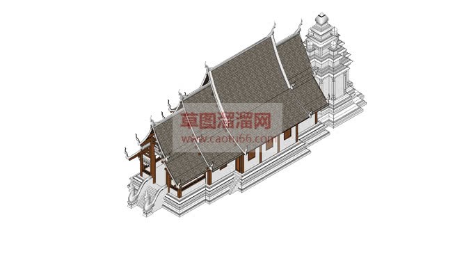 泰式佛教建筑SU模型