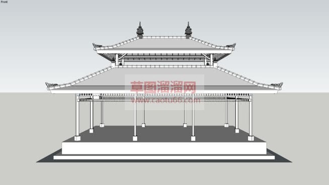 古建亭子的溜SU模型