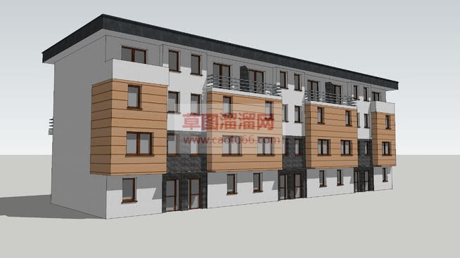 中公寓楼房住SU模型