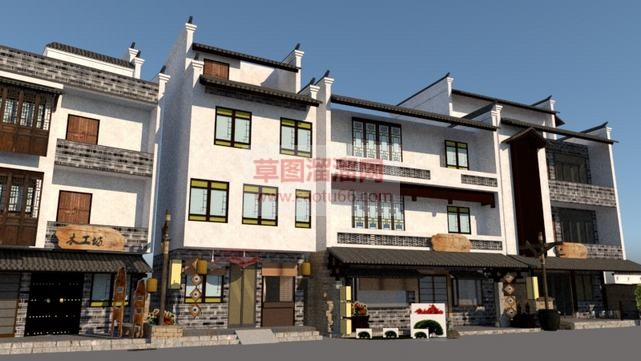 中式徽派建筑SU模型