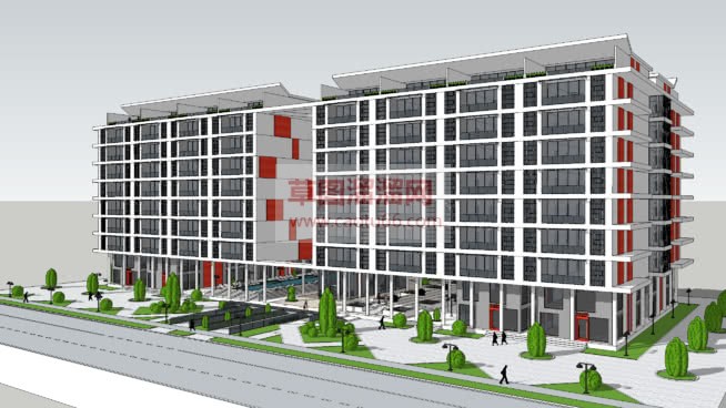 公寓楼建筑免SU模型