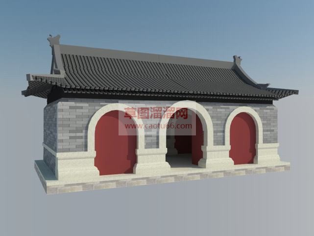 山门殿道教建SU模型