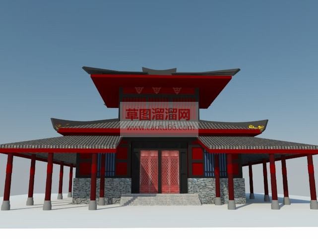 秦朝建筑免费SU模型