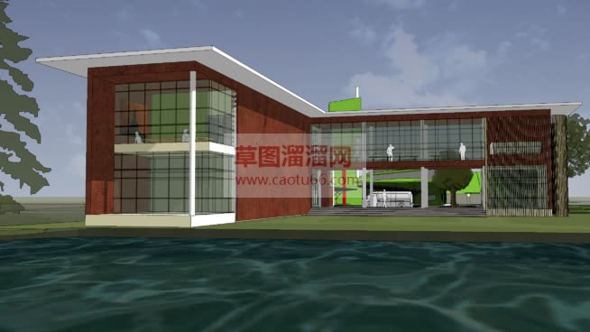 办公区楼房建SU模型