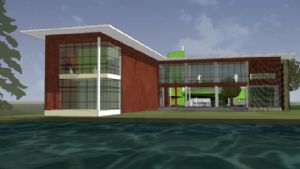办公区楼房建SU模型