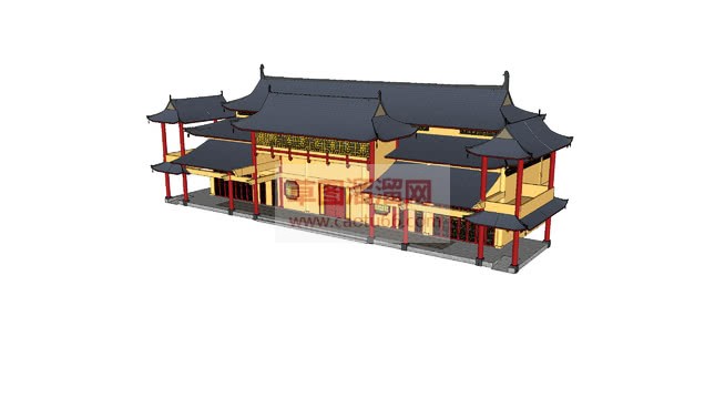庙宇建筑古建SU模型