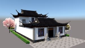 中式合院建筑SU模型