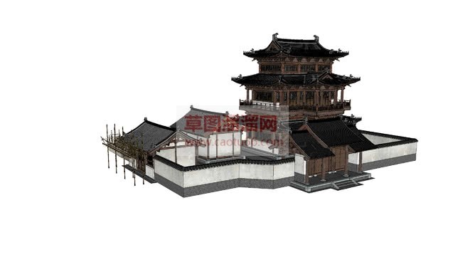 三层古建阁楼SU模型