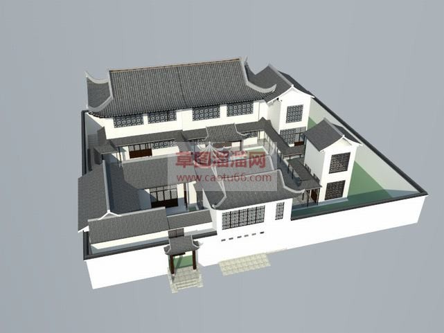 四合院建筑住SU模型