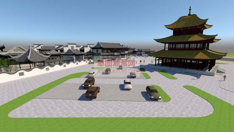 中式园林建筑SU模型
