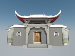 中式院门大门SU模型 免费sketchup模型下载
