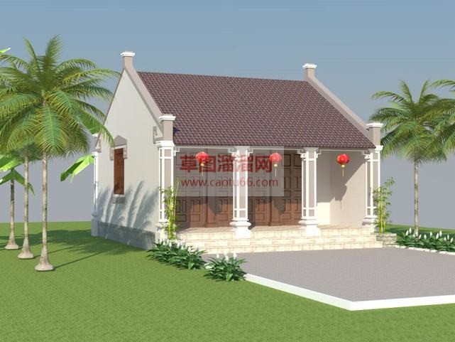 中式建筑小屋SU模型