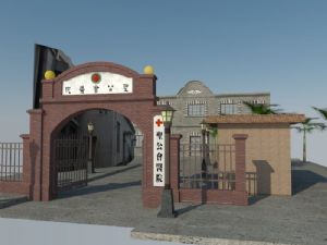 明国医院大门SU模型