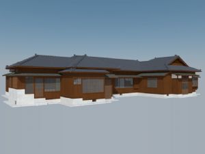 日式建筑住宅SU模型 免费sketchup模型下载