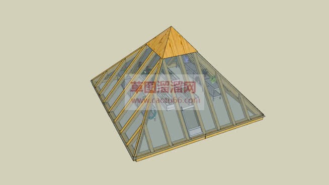 三角面玻璃阳SU模型