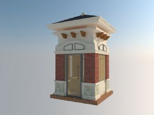 欧式岗亭门卫SU模型 免费sketchup模型下载