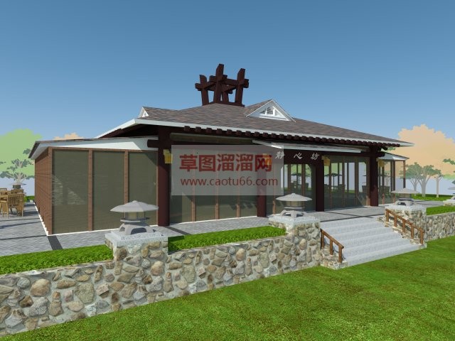 中式会所SU模型