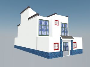岭南新农村住SU模型