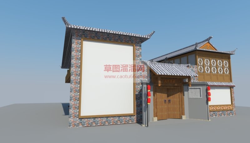 藏式住宅建筑SU模型